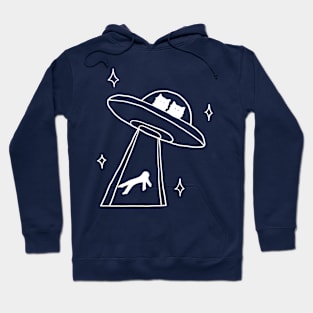 cat alien abduction line art Hoodie